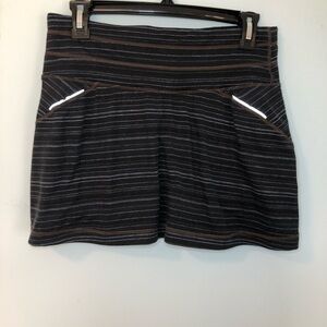 Athleta Gray & Black Striped Athletic Skort